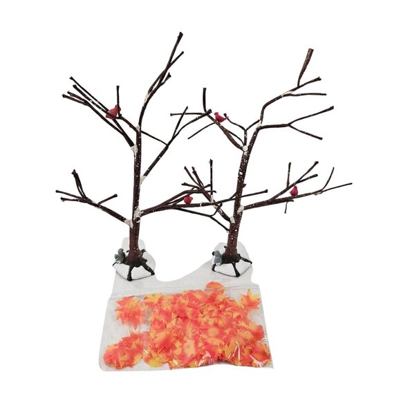 Department 56 Bare Branch 2 Trees Autumn Leaves Dickens Village Accessories - Picture 1 of 8